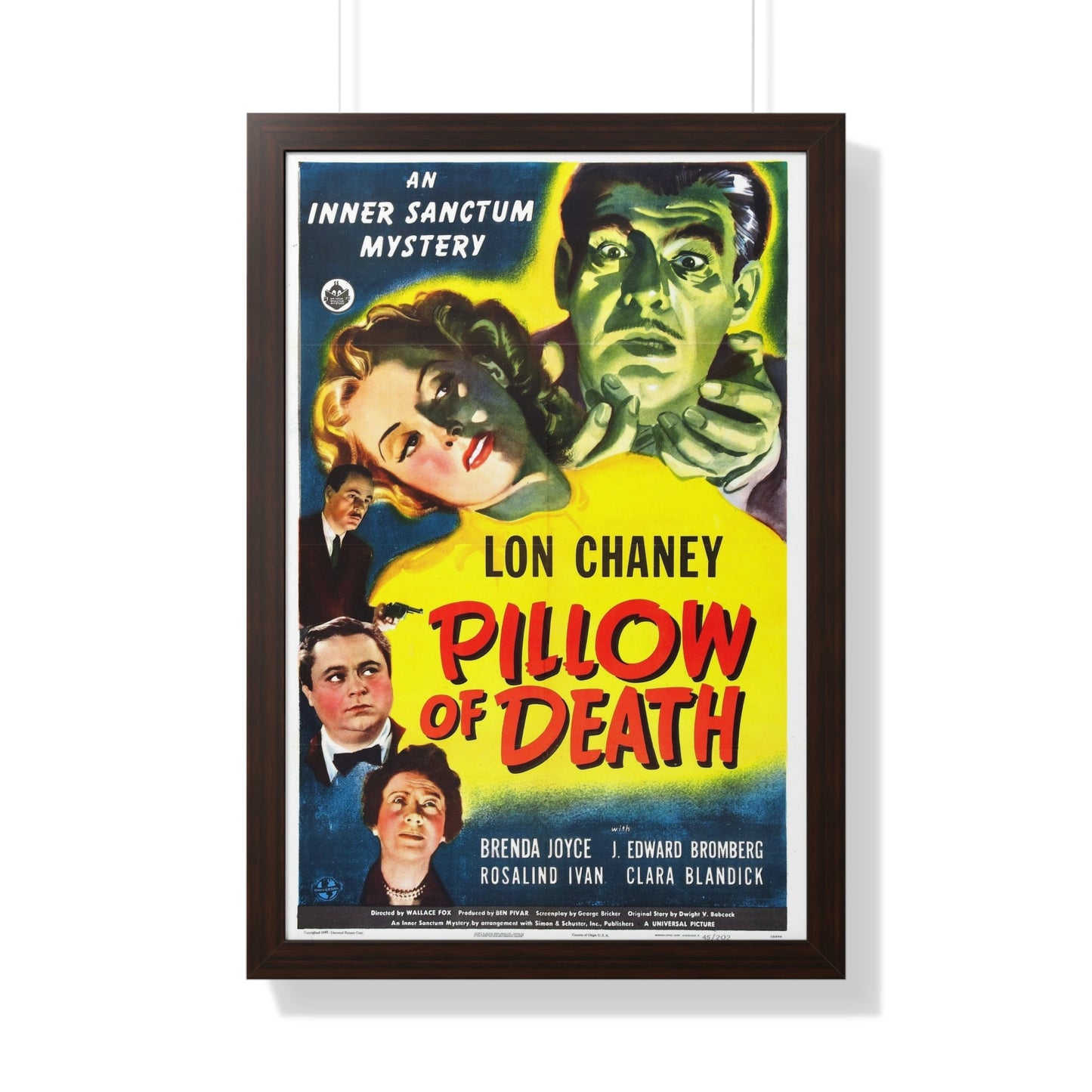 PILLOW OF DEATH 1945 - Framed Movie Poster-20" x 30"-The Sticker Space