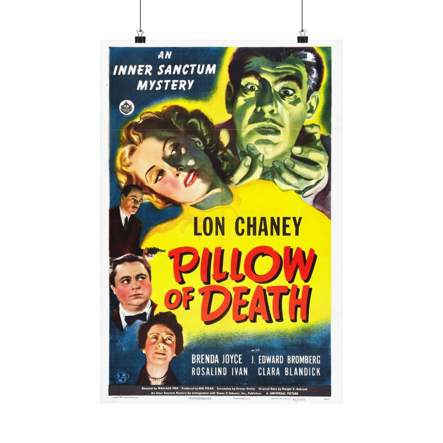 PILLOW OF DEATH 1945 - Paper Movie Poster-16″ x 24″-The Sticker Space