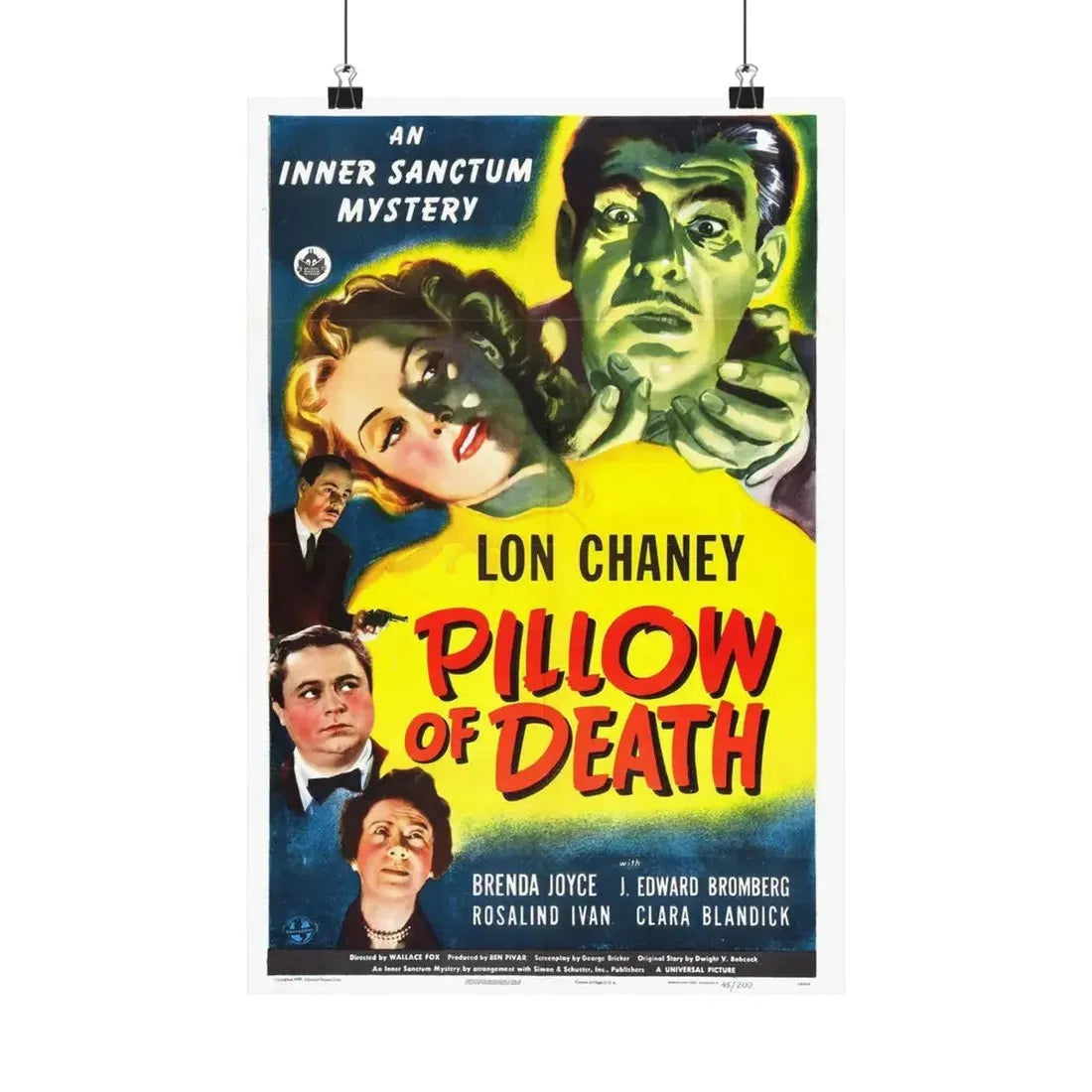 PILLOW OF DEATH 1945 - Paper Movie Poster - The Sticker Space