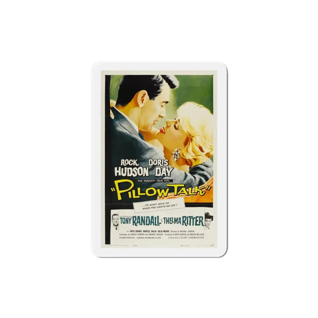 Pillow Talk 1959 Movie Poster Refrigerator Magnet 4 Inch - The Sticker Space