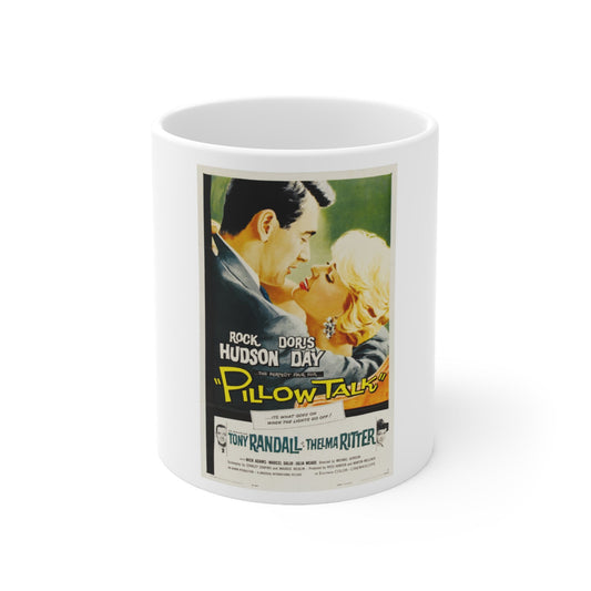 Pillow Talk 1959 Movie Poster - White Coffee Cup 11oz-11oz-The Sticker Space