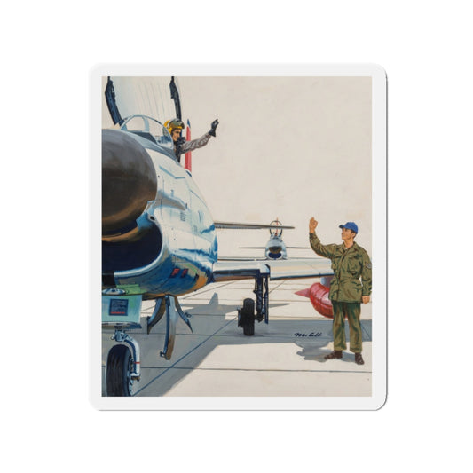 Pilot and Landcrew (Magazine Illustration) Refrigerator Magnet-2" x 2"-The Sticker Space