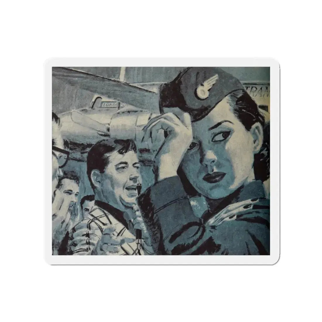 Pilot's Wife, Woman's Day, January 1957 (Magazine Illustration) Refrigerator Magnet - The Sticker Space