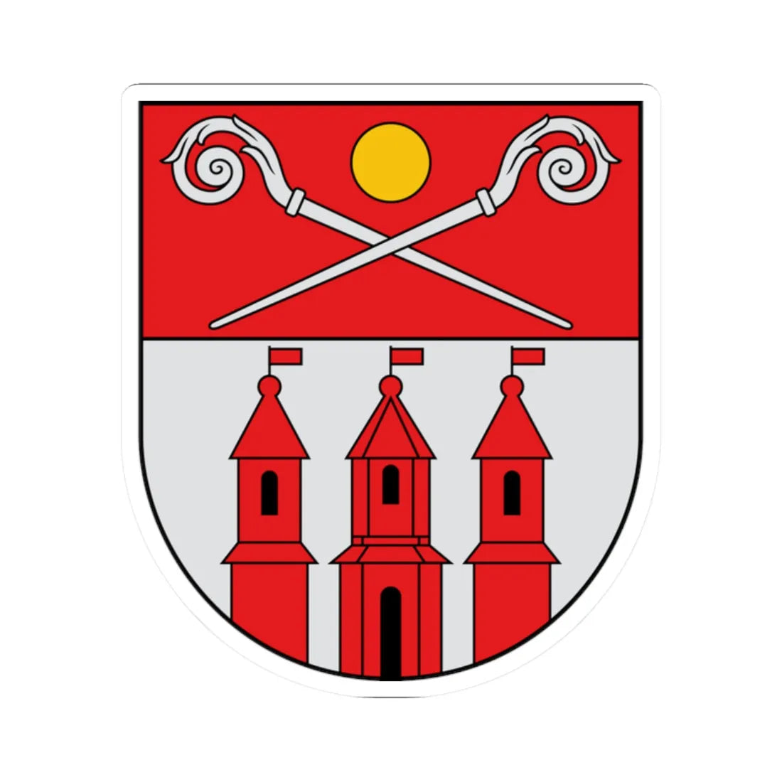 Piltene COA (Latvia) (Coat of Arms) STICKER Vinyl Kiss-Cut Decal 2 Inch White - The Sticker Space