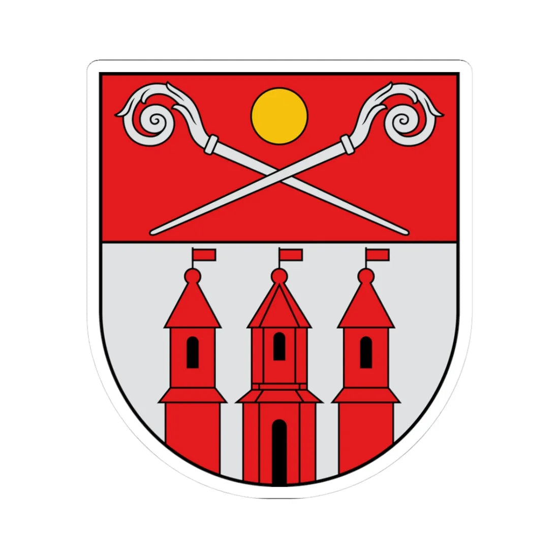 Piltene COA (Latvia) (Coat of Arms) STICKER Vinyl Kiss-Cut Decal 3 Inch White - The Sticker Space