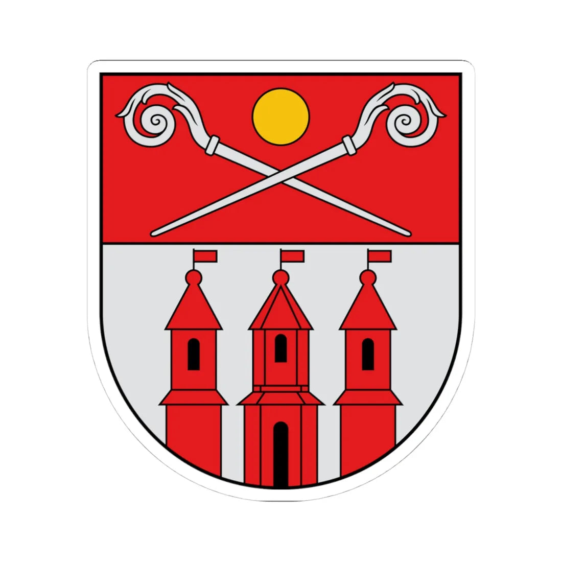 Piltene COA (Latvia) (Coat of Arms) STICKER Vinyl Kiss-Cut Decal 4 Inch White - The Sticker Space