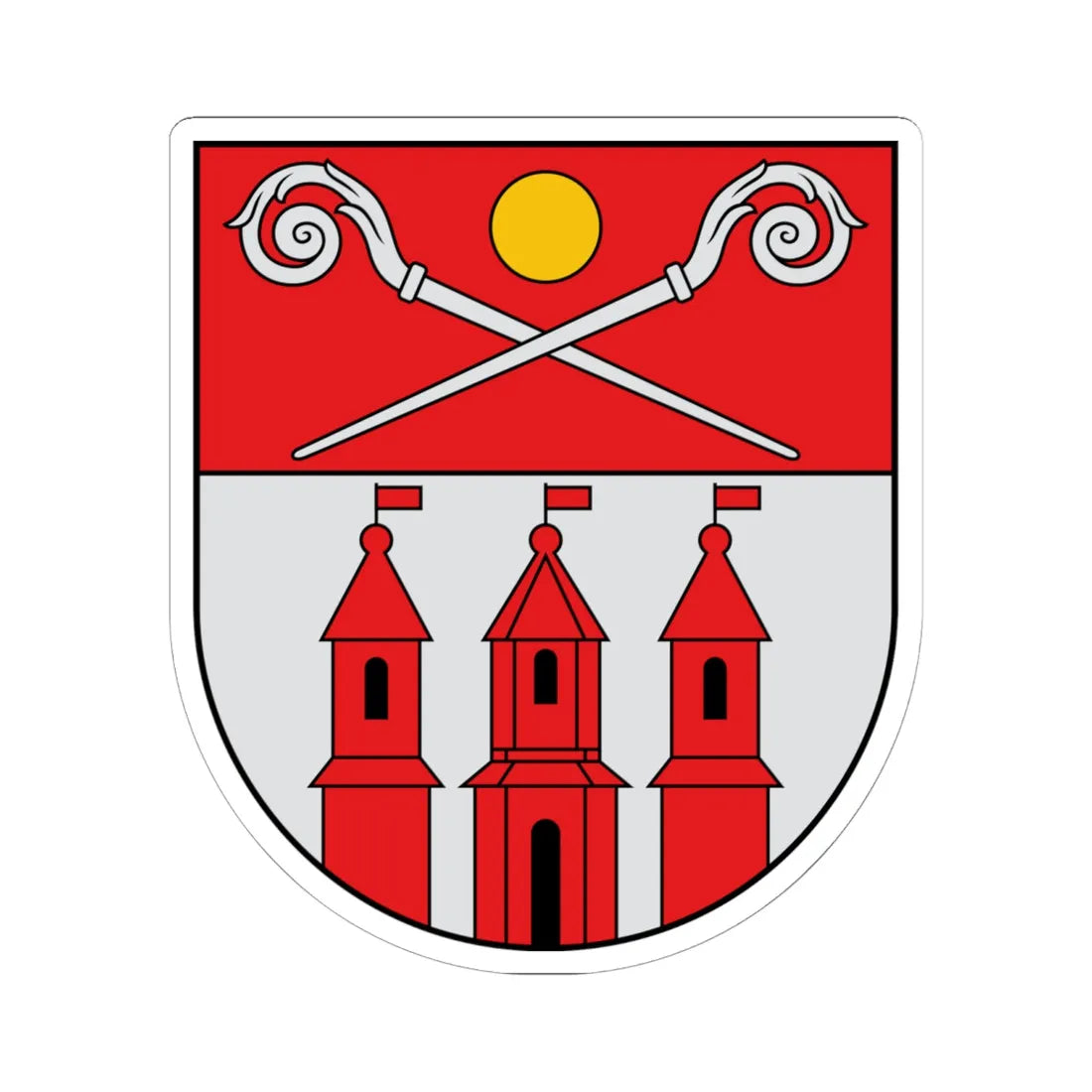 Piltene COA (Latvia) (Coat of Arms) STICKER Vinyl Kiss-Cut Decal 6 Inch White - The Sticker Space