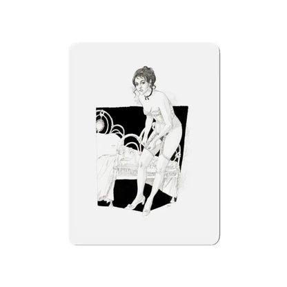 Pin-Up Getting Dressed, calendar illustration, 1974 (Magazine Illustration) Refrigerator Magnet - The Sticker Space