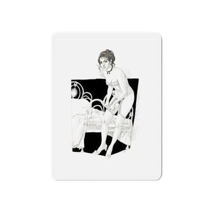Pin-Up Getting Dressed, calendar illustration, 1974 (Magazine Illustration) Refrigerator Magnet - The Sticker Space