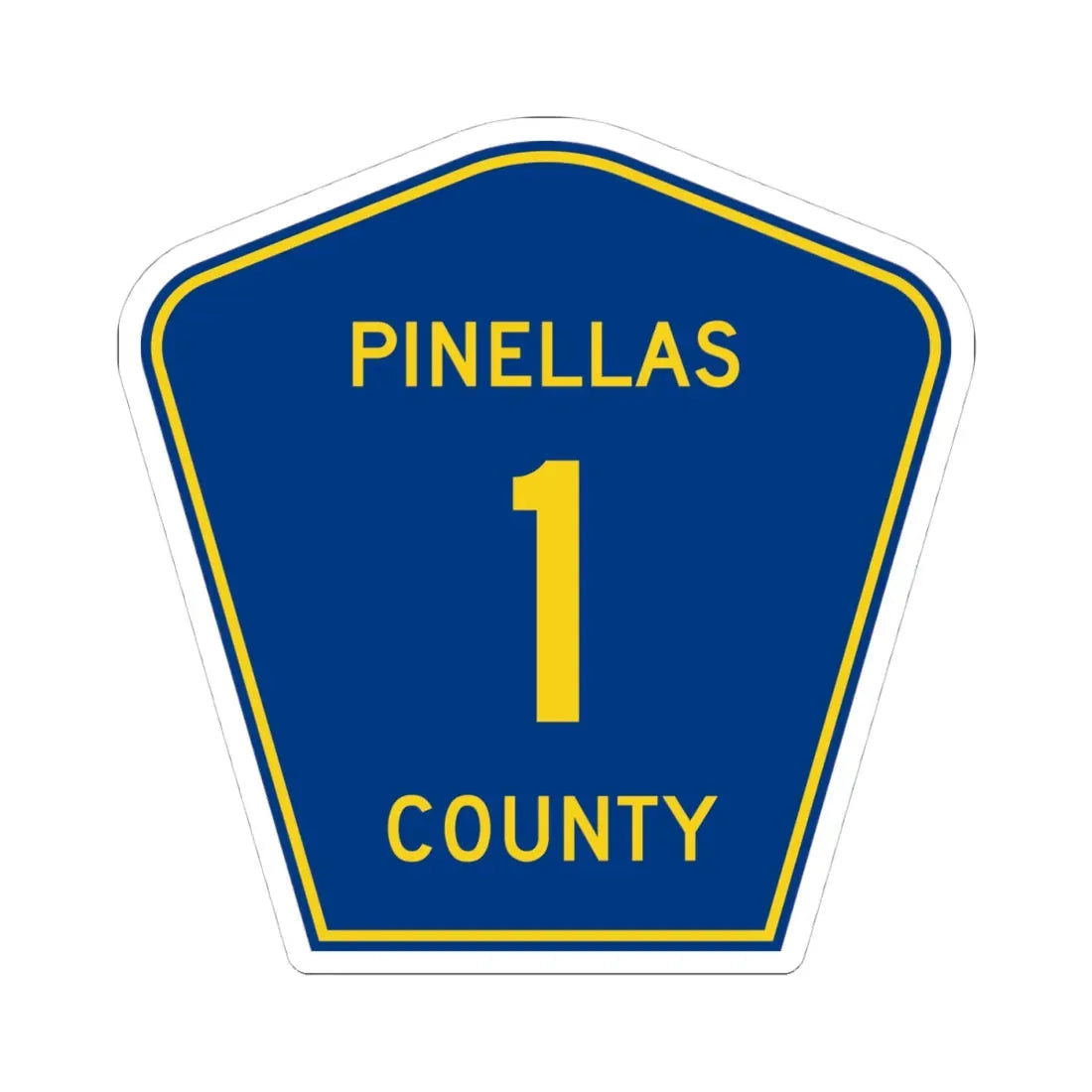 Pinellas County 1 (Florida) (Road Sign) STICKER Vinyl Kiss-Cut Decal 4 Inch White - The Sticker Space