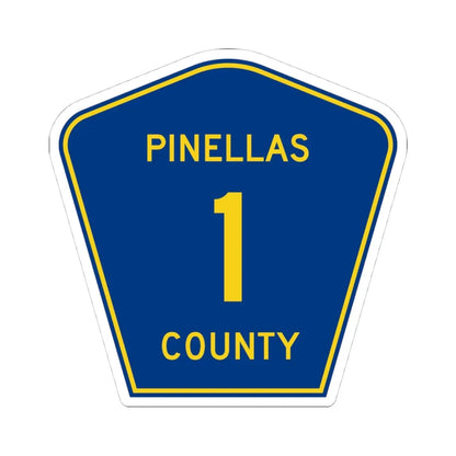 Pinellas County 1 (Florida) (Road Sign) STICKER Vinyl Kiss-Cut Decal 4 Inch White - The Sticker Space