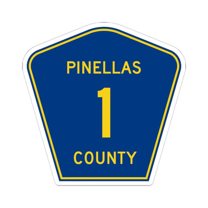 Pinellas County 1 (Florida) (Road Sign) STICKER Vinyl Kiss-Cut Decal 6 Inch White - The Sticker Space