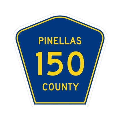 Pinellas County 150 (Florida) (Road Sign) STICKER Vinyl Kiss-Cut Decal 3 Inch White - The Sticker Space