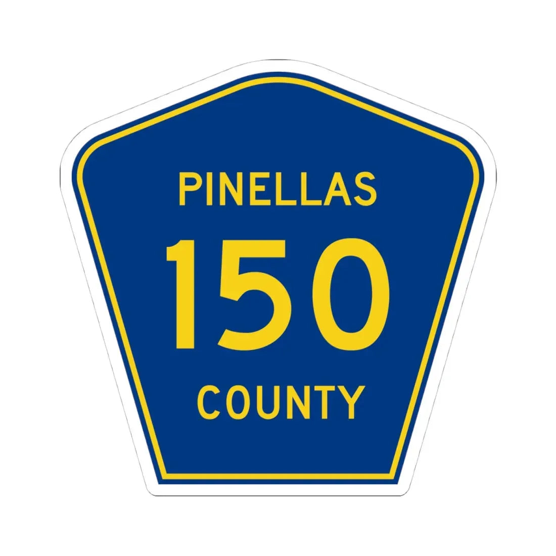 Pinellas County 150 (Florida) (Road Sign) STICKER Vinyl Kiss-Cut Decal 4 Inch White - The Sticker Space