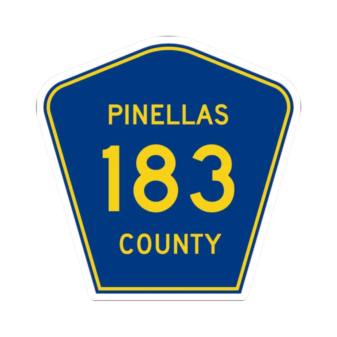 Pinellas County 183 (Florida) (Road Sign) STICKER Vinyl Kiss-Cut Decal 2 Inch White - The Sticker Space