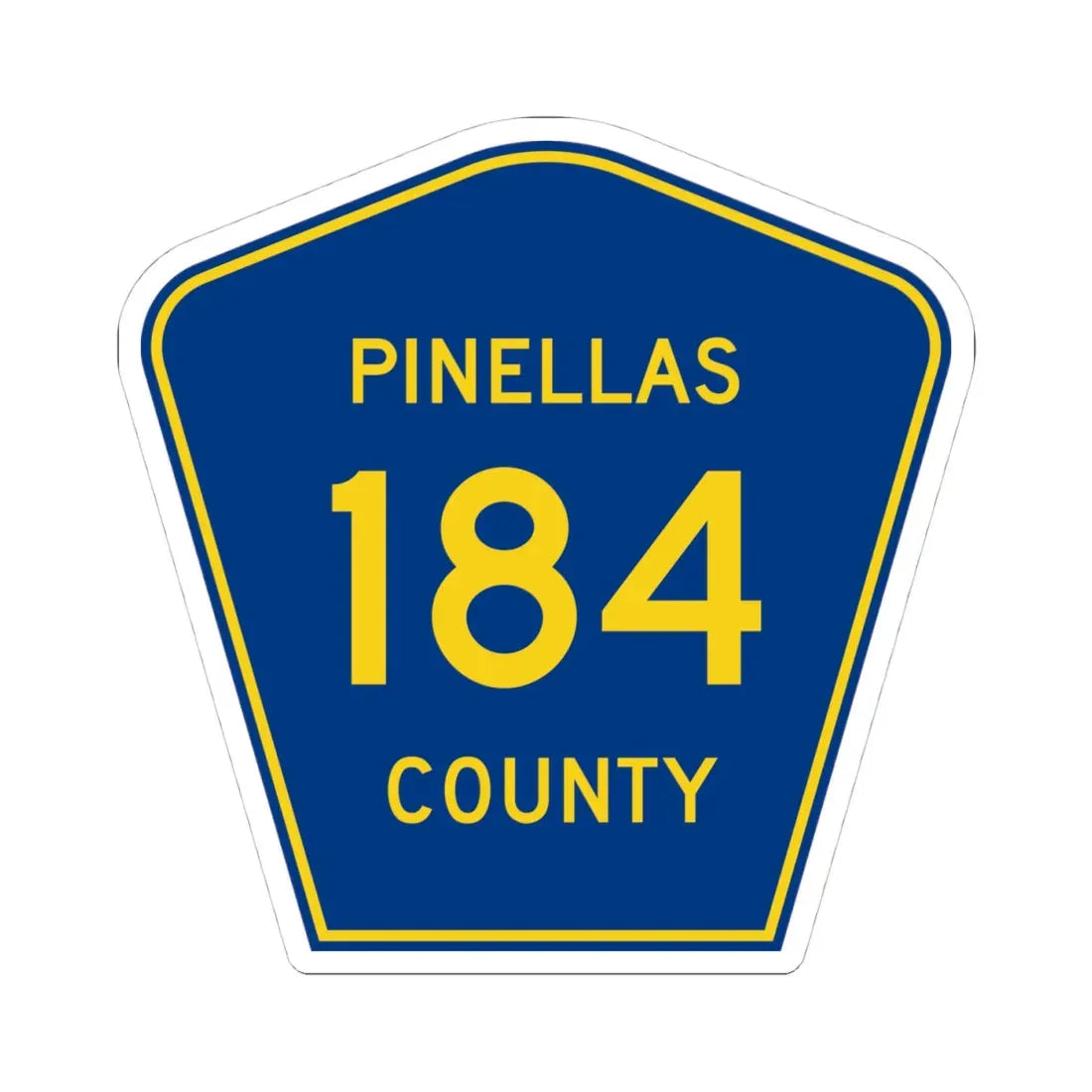 Pinellas County 184 (Florida) (Road Sign) STICKER Vinyl Kiss-Cut Decal 4 Inch White - The Sticker Space
