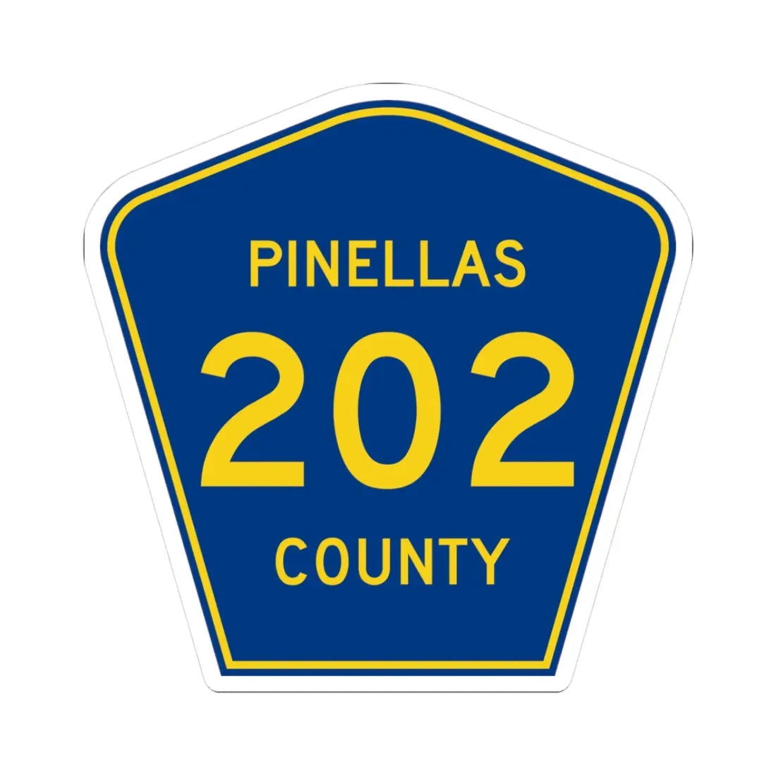 Pinellas County 202 (Florida) (Road Sign) STICKER Vinyl Kiss-Cut Decal 3 Inch White - The Sticker Space