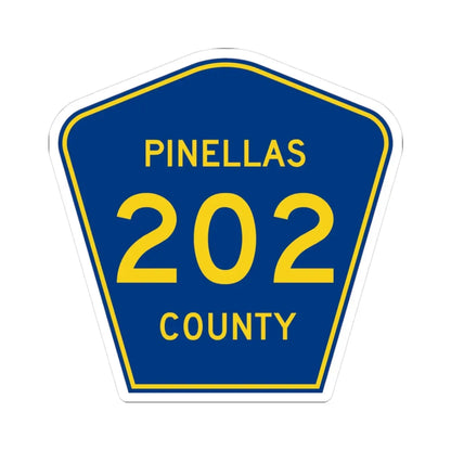 Pinellas County 202 (Florida) (Road Sign) STICKER Vinyl Kiss-Cut Decal 3 Inch White - The Sticker Space