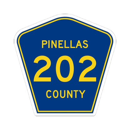 Pinellas County 202 (Florida) (Road Sign) STICKER Vinyl Kiss-Cut Decal 4 Inch White - The Sticker Space