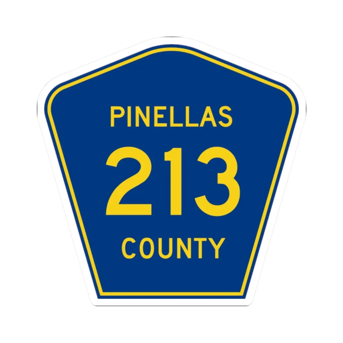 Pinellas County 213 (Florida) (Road Sign) STICKER Vinyl Kiss-Cut Decal 2 Inch White - The Sticker Space