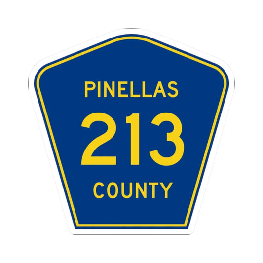 Pinellas County 213 (Florida) (Road Sign) STICKER Vinyl Kiss-Cut Decal 2 Inch White - The Sticker Space