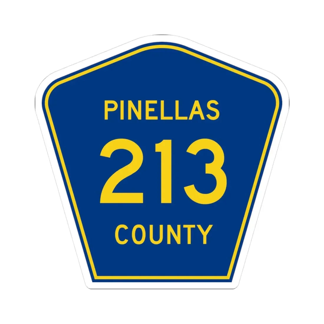 Pinellas County 213 (Florida) (Road Sign) STICKER Vinyl Kiss-Cut Decal 3 Inch White - The Sticker Space