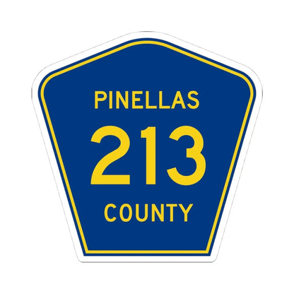 Pinellas County 213 (Florida) (Road Sign) STICKER Vinyl Kiss-Cut Decal 4 Inch White - The Sticker Space
