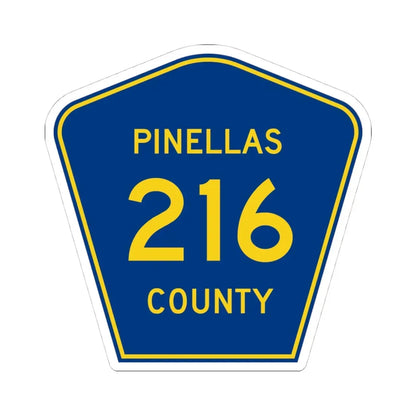 Pinellas County 216 (Florida) (Road Sign) STICKER Vinyl Kiss-Cut Decal 4 Inch White - The Sticker Space
