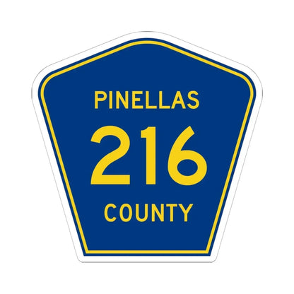 Pinellas County 216 (Florida) (Road Sign) STICKER Vinyl Kiss-Cut Decal 6 Inch White - The Sticker Space
