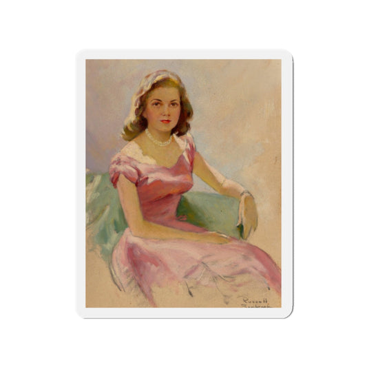 Pink and Pearls (Magazine Illustration) Refrigerator Magnet-2" x 2"-The Sticker Space