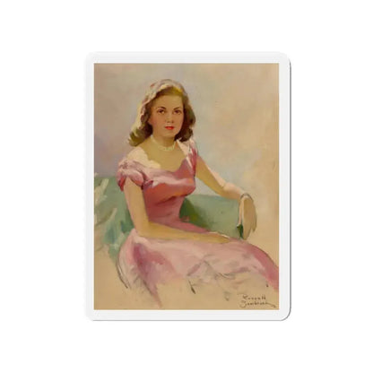 Pink and Pearls (Magazine Illustration) Refrigerator Magnet 4 Inch Die-Cut - The Sticker Space