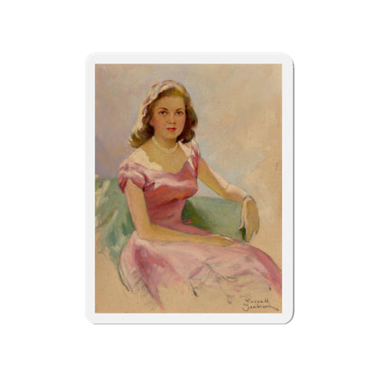 Pink and Pearls (Magazine Illustration) Refrigerator Magnet-4" x 4"-The Sticker Space