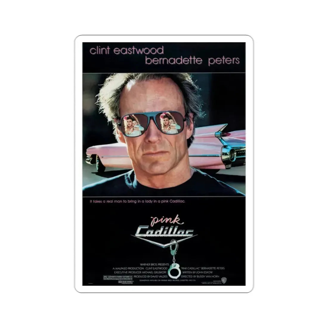 Pink Cadillac 1989 Movie Poster STICKER Vinyl Die-Cut Decal 2 Inch - The Sticker Space