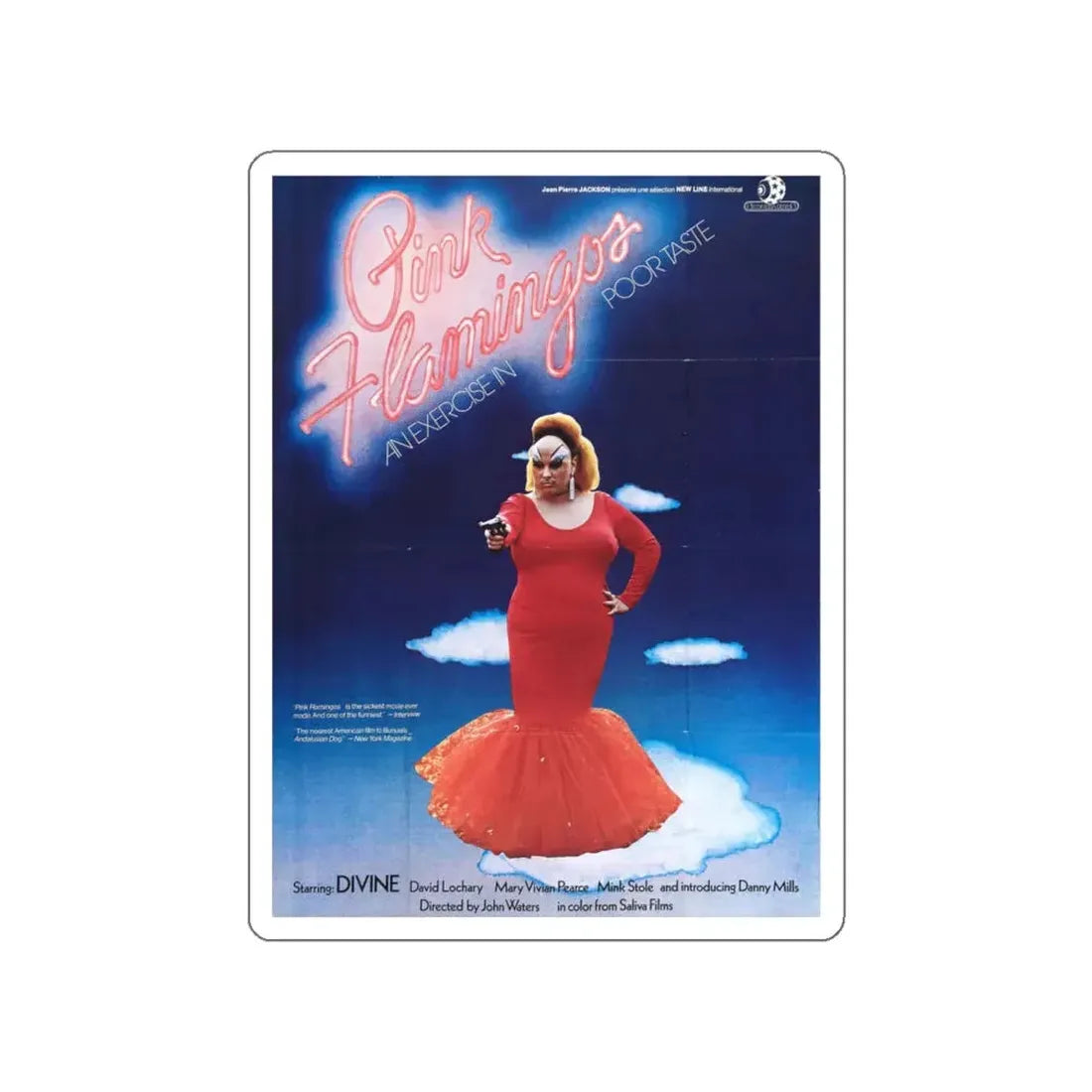 PINK FLAMINGOS 1972 Movie Poster STICKER Vinyl Die-Cut Decal 6 Inch - The Sticker Space