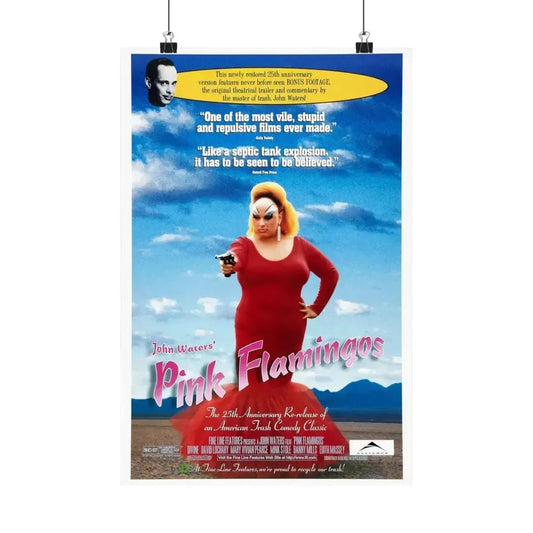PINK FLAMINGOS (RE-RELEASE) 1972 - Paper Movie Poster 12″ x 18″ Matte - The Sticker Space