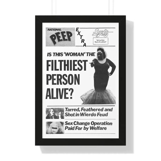 PINK FLAMINGOS (TEASER) 1972 - Framed Movie Poster 16″ x 24″ Black - The Sticker Space