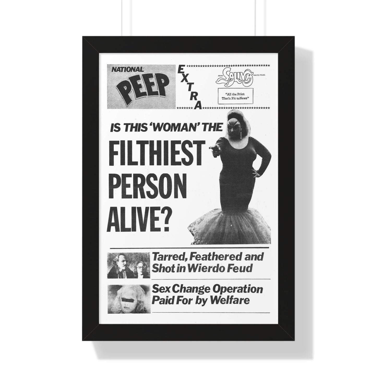 PINK FLAMINGOS (TEASER) 1972 - Framed Movie Poster-16″ x 24″-The Sticker Space