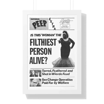 PINK FLAMINGOS (TEASER) 1972 - Framed Movie Poster 16″ x 24″ White - The Sticker Space