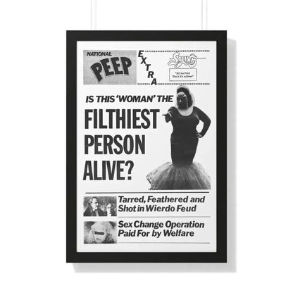 PINK FLAMINGOS (TEASER) 1972 - Framed Movie Poster 20" x 30" Black - The Sticker Space