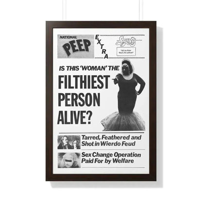 PINK FLAMINGOS (TEASER) 1972 - Framed Movie Poster 20" x 30" Walnut - The Sticker Space