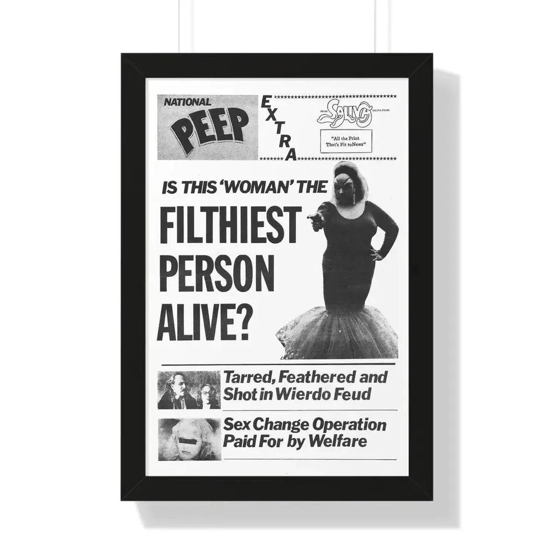 PINK FLAMINGOS (TEASER) 1972 - Framed Movie Poster - The Sticker Space