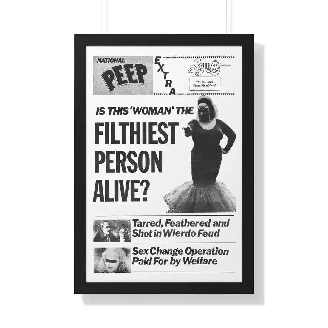 PINK FLAMINGOS (TEASER) 1972 - Framed Movie Poster - The Sticker Space