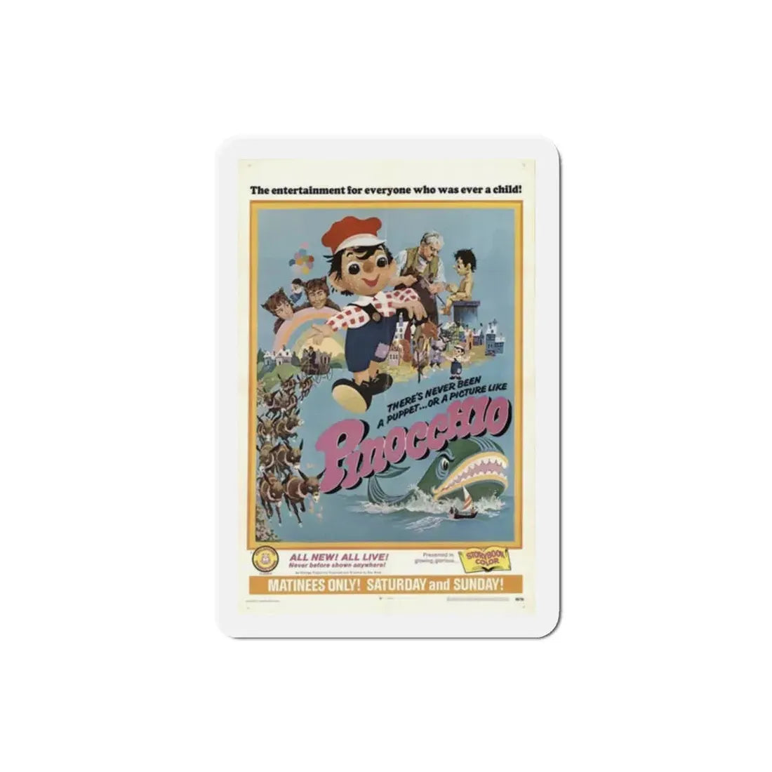 Pinocchio 1969 Movie Poster Refrigerator Magnet 2 Inch - The Sticker Space