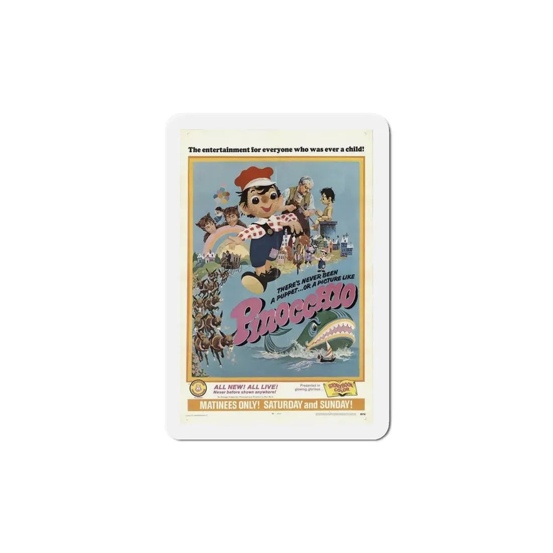 Pinocchio 1969 Movie Poster Refrigerator Magnet - The Sticker Space