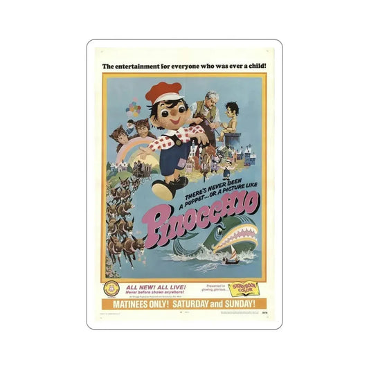 Pinocchio 1969 Movie Poster STICKER Vinyl Die-Cut Decal 6 Inch - The Sticker Space