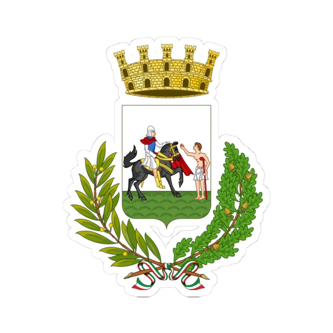 Piove di Sacco-Stemma (Italy) (Coat of Arms) STICKER Vinyl Kiss-Cut Decal 3 Inch White - The Sticker Space