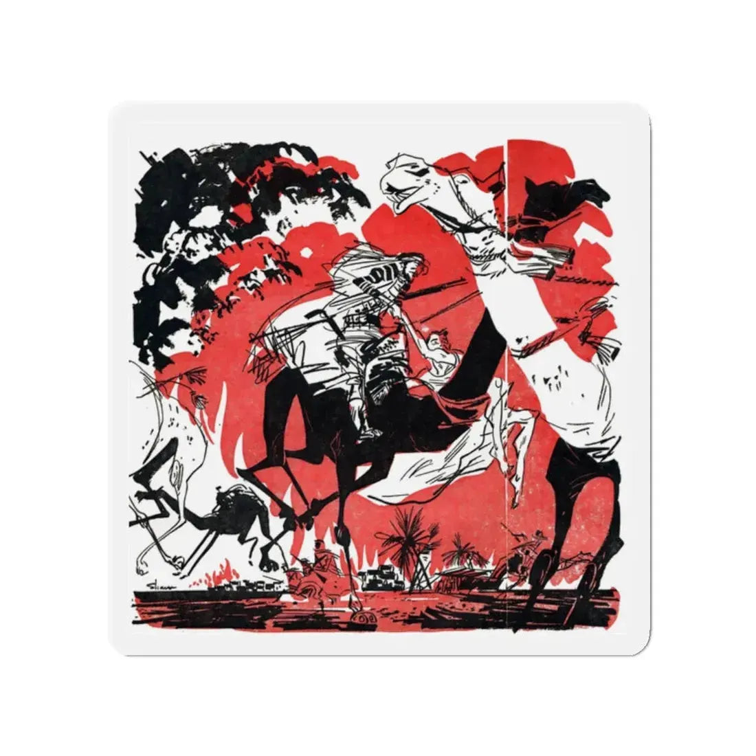 Pipeline to Arabia, Bluebook, March 1953 (Magazine Illustration) Refrigerator Magnet - The Sticker Space