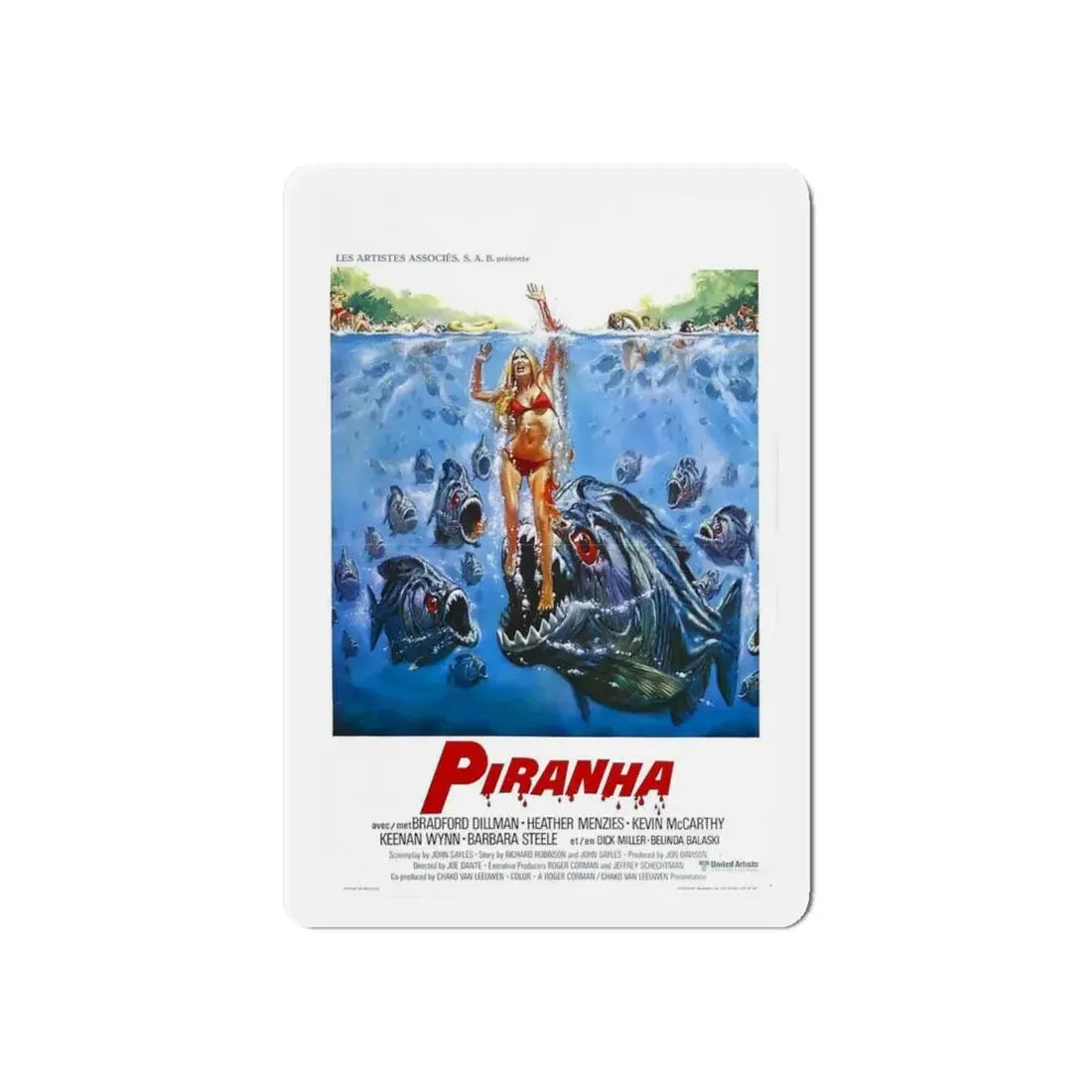 PIRANHA 1978 Movie Poster - Refrigerator Magnet - The Sticker Space
