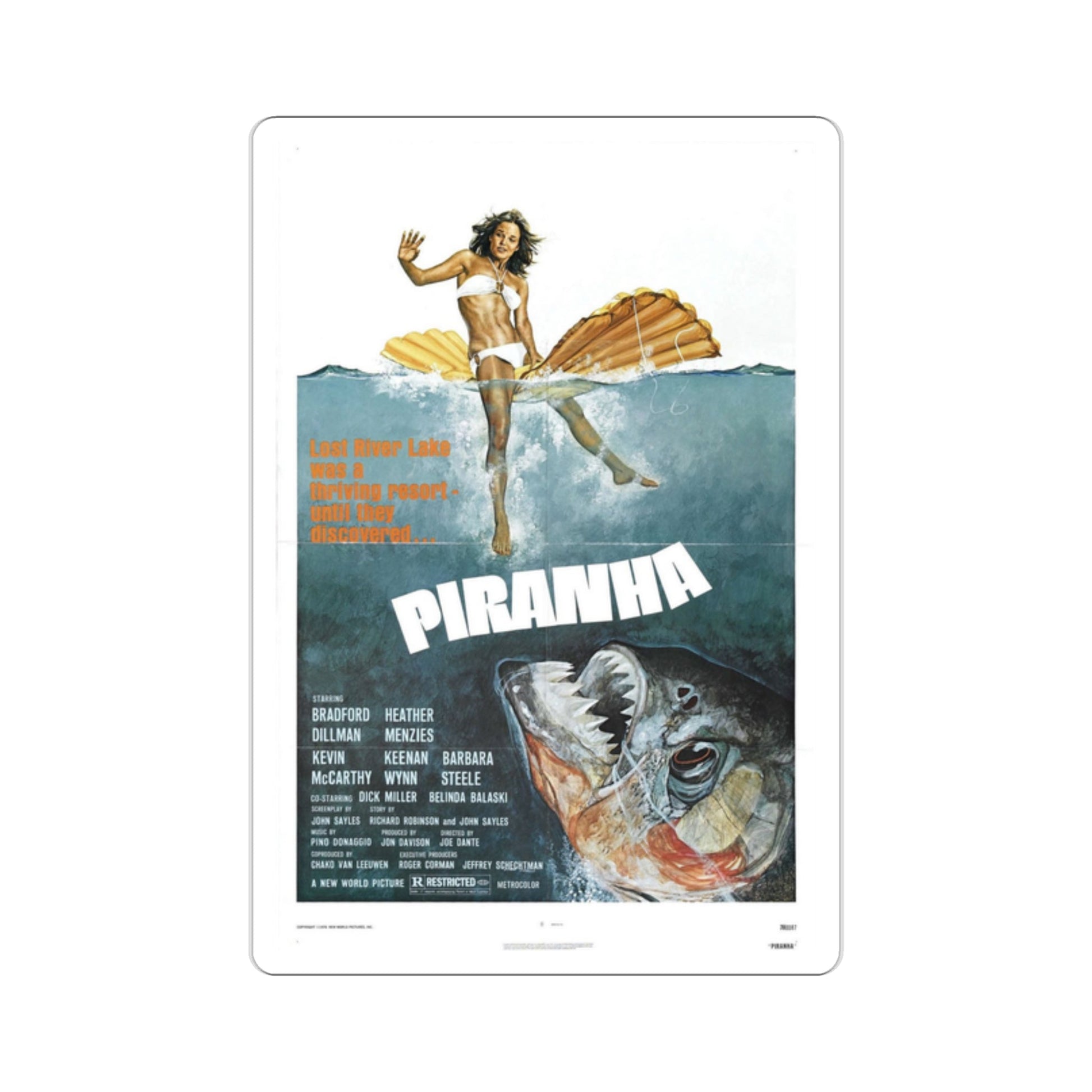 Piranha 1978 Movie Poster STICKER Vinyl Die-Cut Decal-2 Inch-The Sticker Space