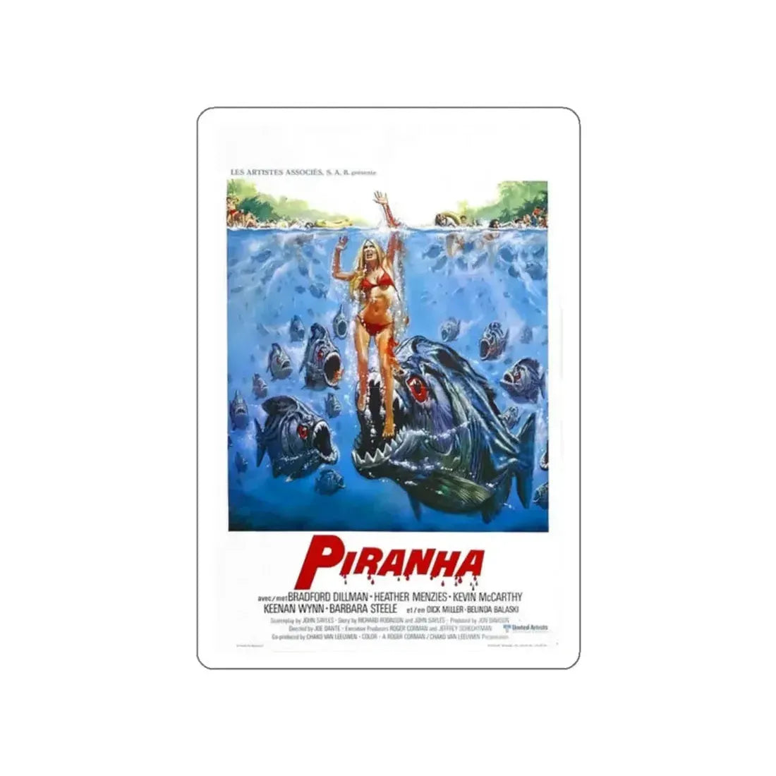 PIRANHA 1978 Movie Poster STICKER Vinyl Die-Cut Decal 2 Inch - The Sticker Space